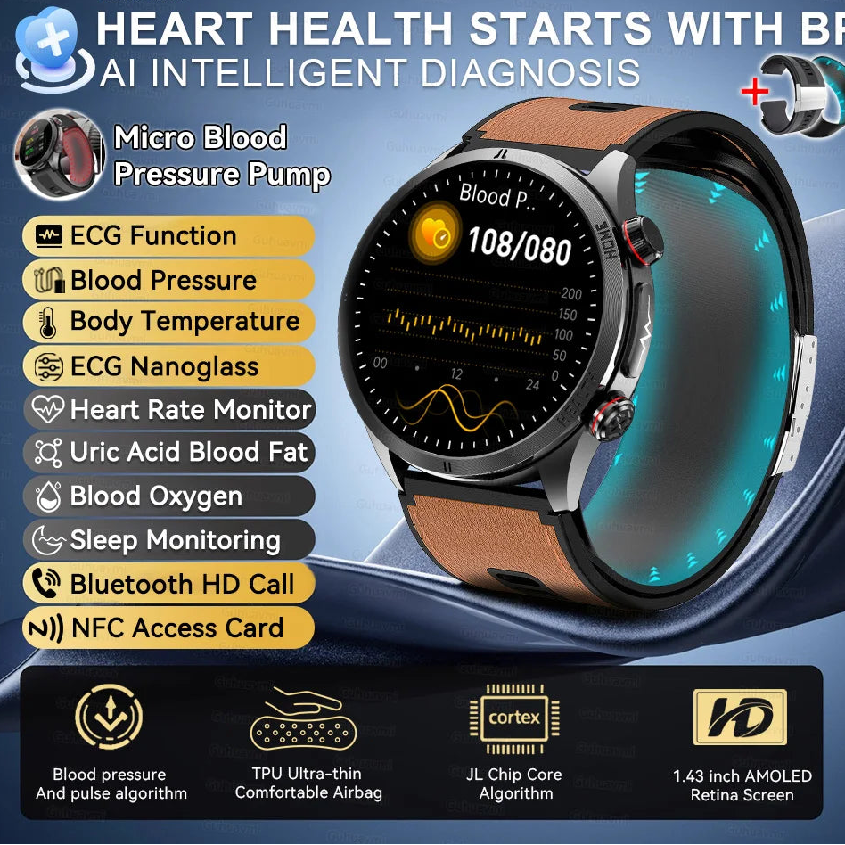 Silica Gel Waterproof Android Round Shape On-Wrist Smartwatch