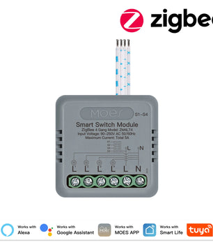 MOES WiFi Zigbee Smart Switch Module 1-4 Gang with Voice Control