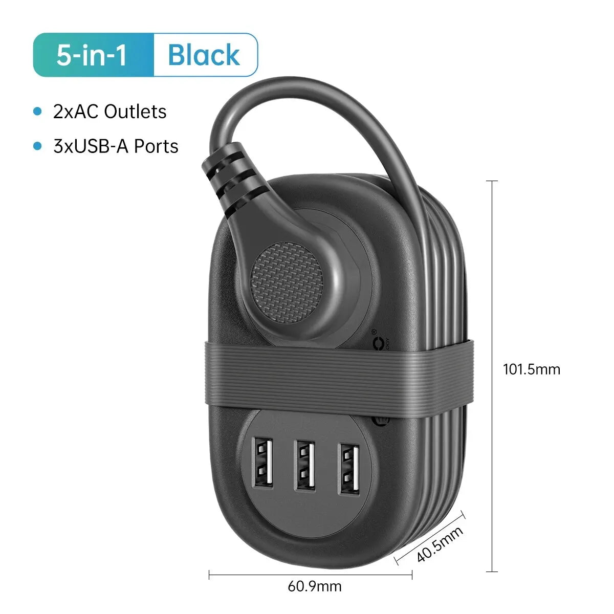 10A High Speed Extension Cord Portable Power Outlet for Travel