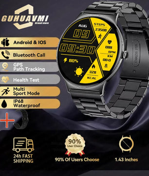 Silica Gel Full Touch Screen Android Round Shaped Digital Smartwatch