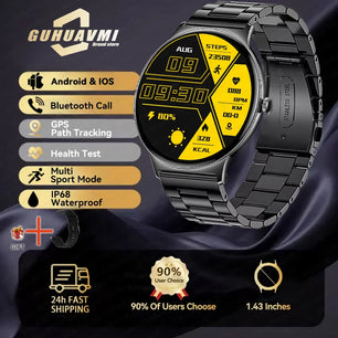 Silica Gel Full Touch Screen Android Round Shaped Digital Smartwatch