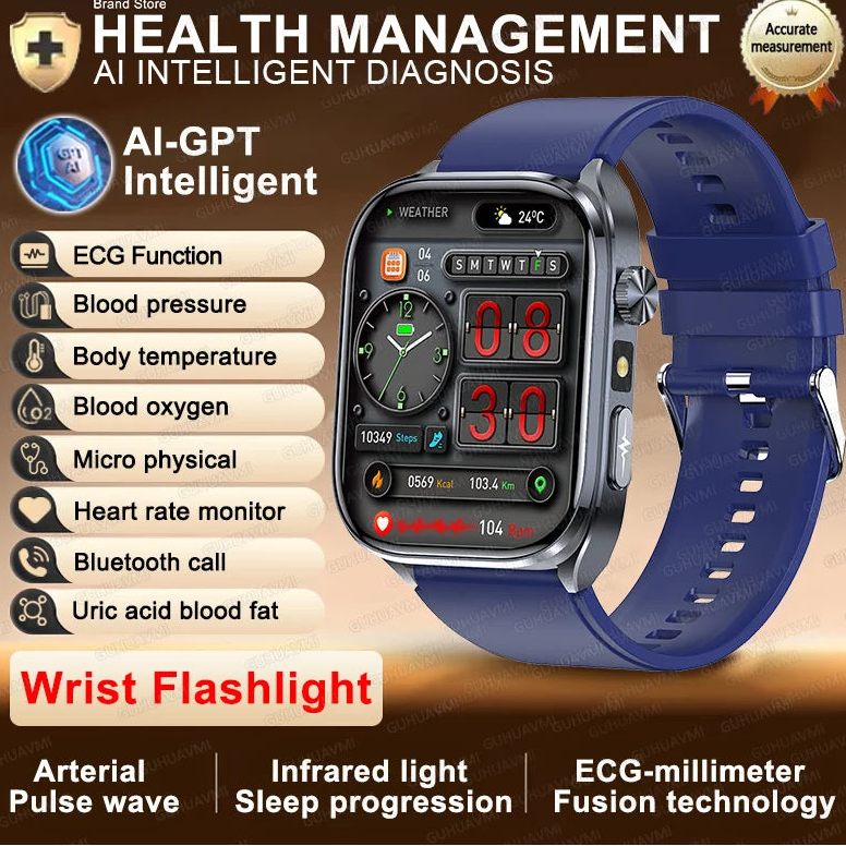 Fine Steel Waterproof Android Square Shape On-Wrist Smartwatch