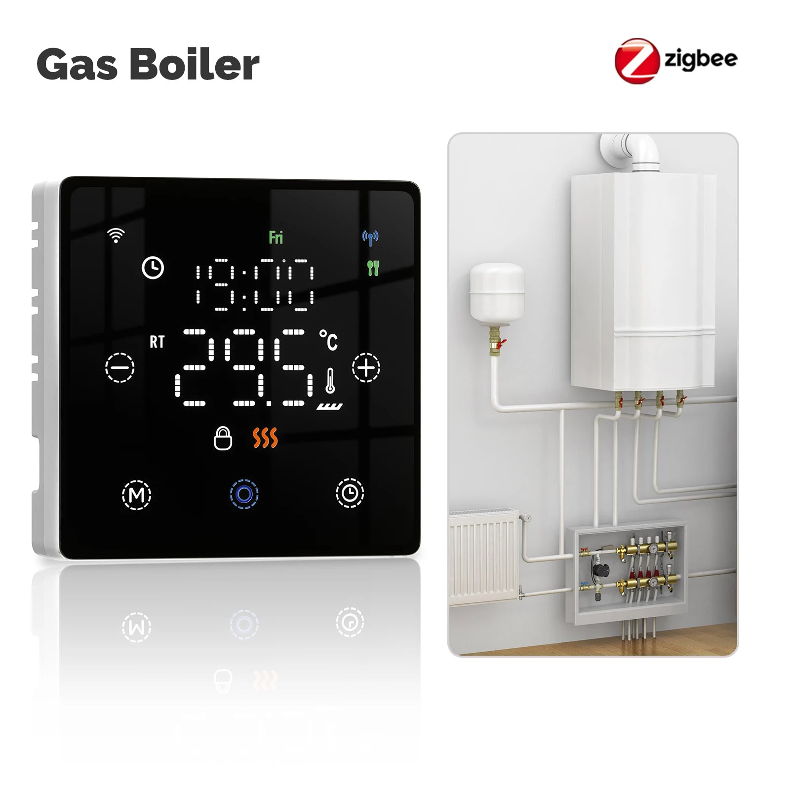 MOES WiFi ZigBee Smart Thermostat Battery Gas Boiler Alexa Google Home