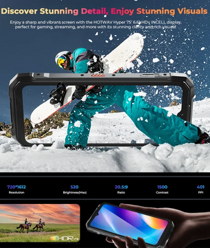 7500mAh 256GB 120Hz Android Hyper 7S 5G Rugged Smartphone