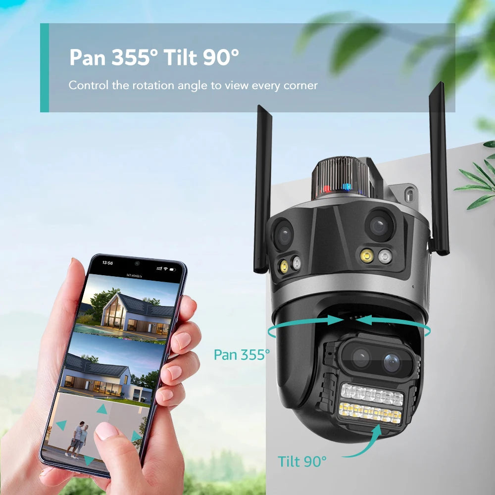 Boavision 6MP WIFI 4 Screen Auto Tracking Security Dome Camera