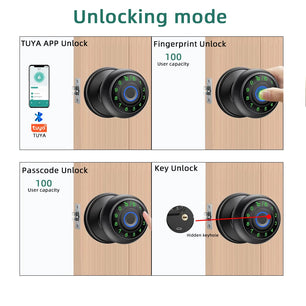 Zinc Alloy Fingerprint Bluetooth Dry Battery Reversible Door Lock