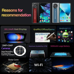 5000mAh 5MP 4GB RAM 64GB ROM Fast Charging 10.1 Inch Tablet