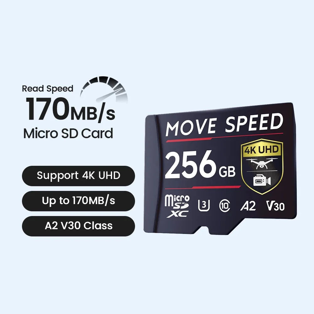 128GB 256GB 170MB/s A2 V30 High Speed Flash Memory Card