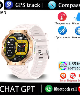 Silica Gel Waterproof Android Round Heart Rate Tracker Smartwatch