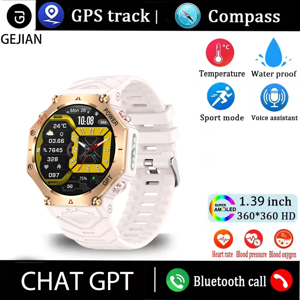 Silica Gel Waterproof Android Round Heart Rate Tracker Smartwatch