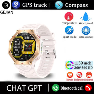 Silica Gel Waterproof Android Round Heart Rate Tracker Smartwatch