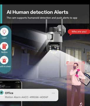 Boavision 8MP WIFI Dual Lens Dual Screen Waterproof Dome Camera