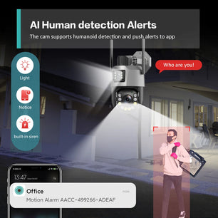 Boavision 8MP WIFI Dual Lens Dual Screen Waterproof Dome Camera