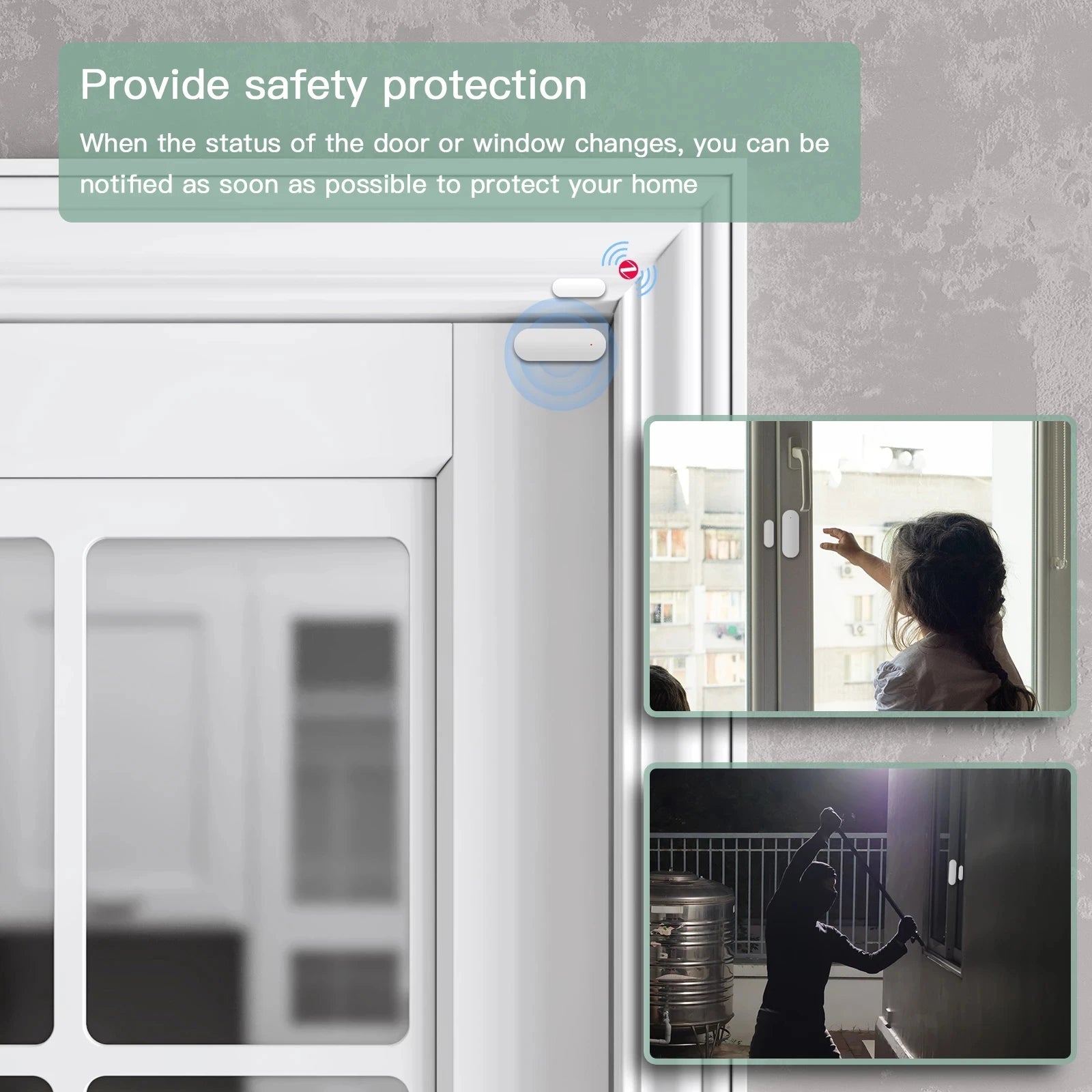 Bseed Plastic Smart Zigbee Home Door Windows Security Sensor
