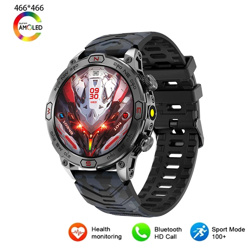 Alloy Waterproof Round Shaped On Wrist Outdoor Sports Smartwatch