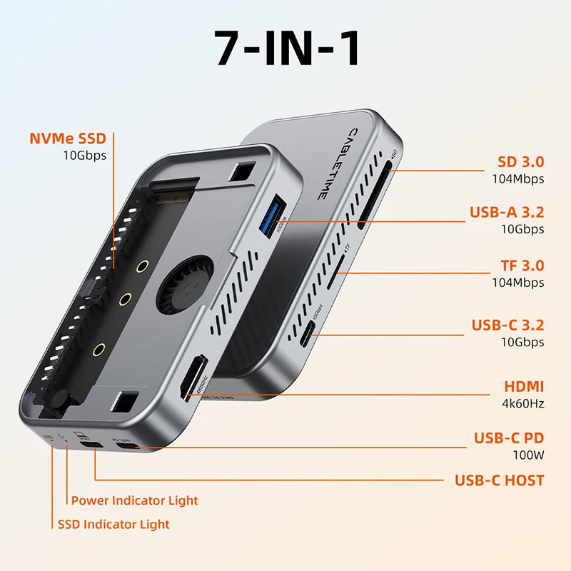 7-IN-1 Aluminum Shell USB 3.0 Solid State Drive For Laptop