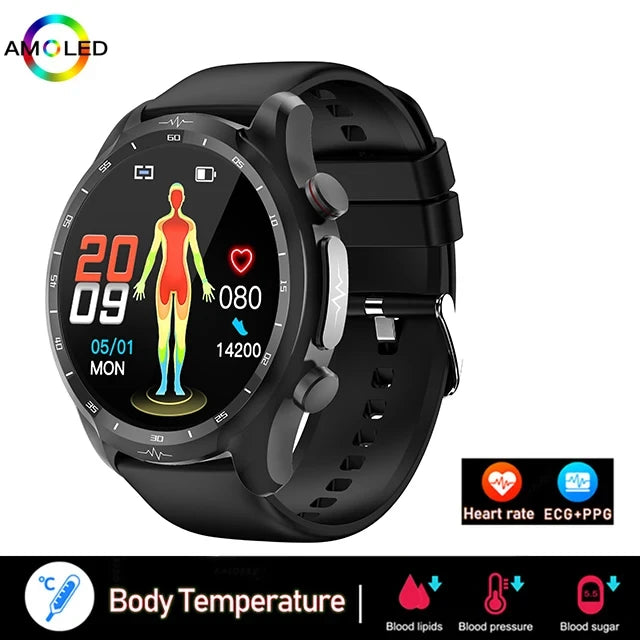Alloy Waterproof Android Non-Invasive Round Shape Smartwatch