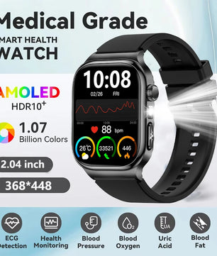 Silica Gel Waterproof Android Square Heart Rate Tracker Smartwatch