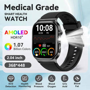 Silica Gel Waterproof Android Square Heart Rate Tracker Smartwatch