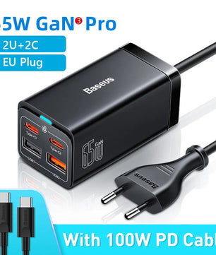 Baseus 65W 100W USB Type-C Fast Charger For iPhone and MacBook