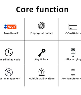 Aluminium Alloy Fingerprint Bluetooth Reversible Dry Battery Lock