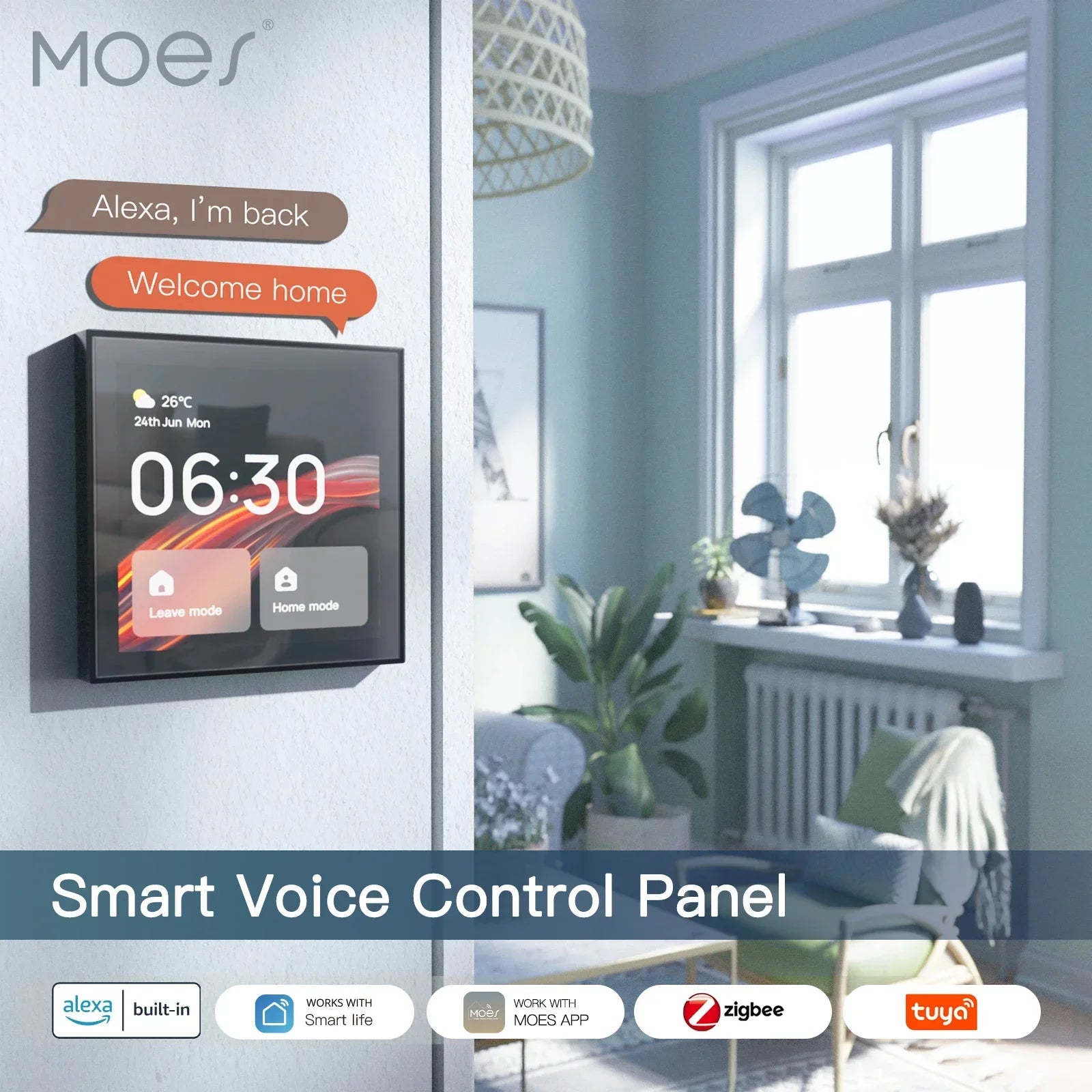 MOES Tuya WiFi 4-Inch In-Wall Smart Scene Touch Control Panel