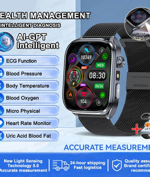 Fine Steel Waterproof Android Square Shape On-Wrist Smartwatch