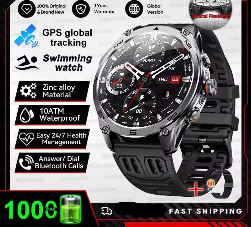 Silica Gel Android Round Shape Waterproof On-Wrist Smartwatch