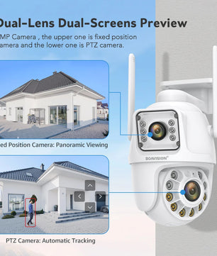 Boavision 4MP Dual Lens Auto Tracking Two Way Security Camera
