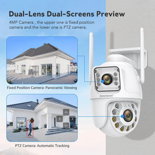 Boavision 4MP Dual Lens Auto Tracking Two Way Security Camera