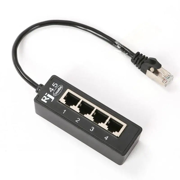 ABS Copper RJ45 1 Male To 4 Female LAN Ethernet Splitter Socket