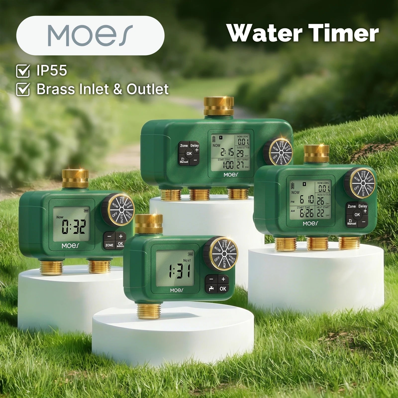 Moes Smart Waterproof Rotary Knob Button LCD Display Water Timer