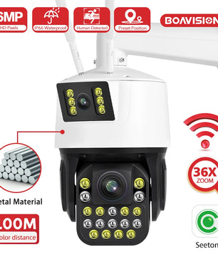 Boavision 6MP WIFI Dual Lens Auto Tracking Audio Dome Camera