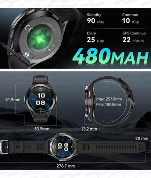 Silica Gel Android GPS Round Shaped Amoled Screen Smartwatch