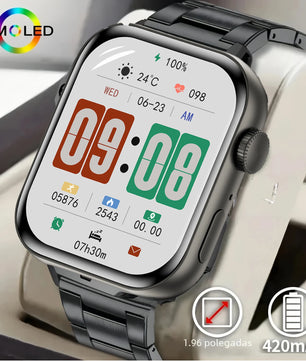 Silica Gel Waterproof Bluetooth Android GPS Square Shape Smartwatch