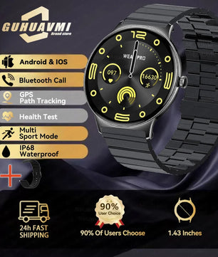 Silica Gel Full Touch Screen Android Round Shaped Digital Smartwatch