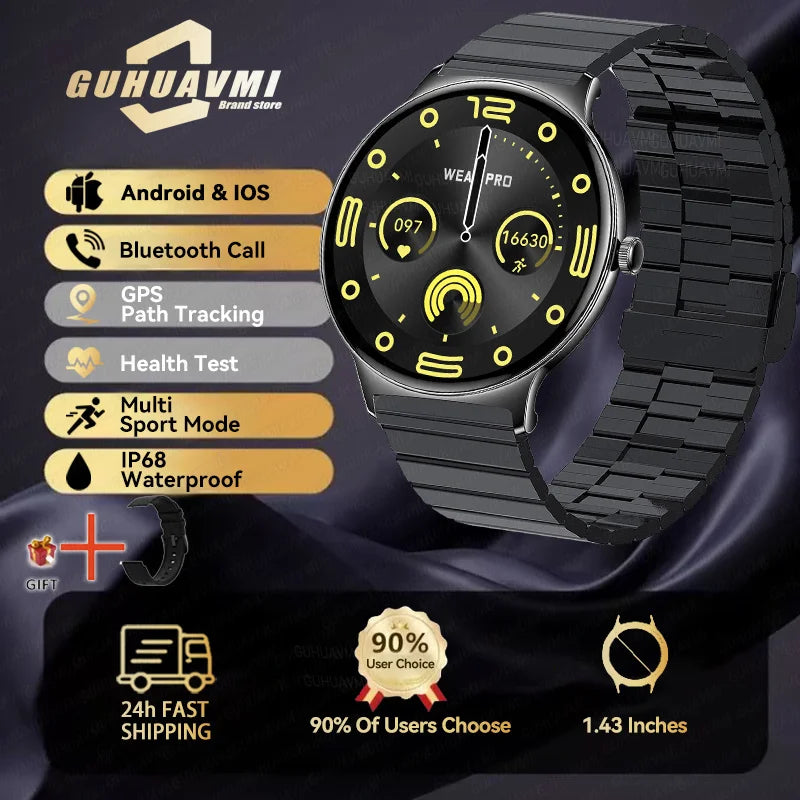 Silica Gel Full Touch Screen Android Round Shaped Digital Smartwatch