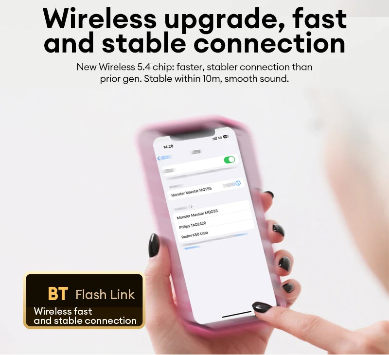 Wireless MQT55 TWS Bluetooth 5.4 Dual Mode Earphones 