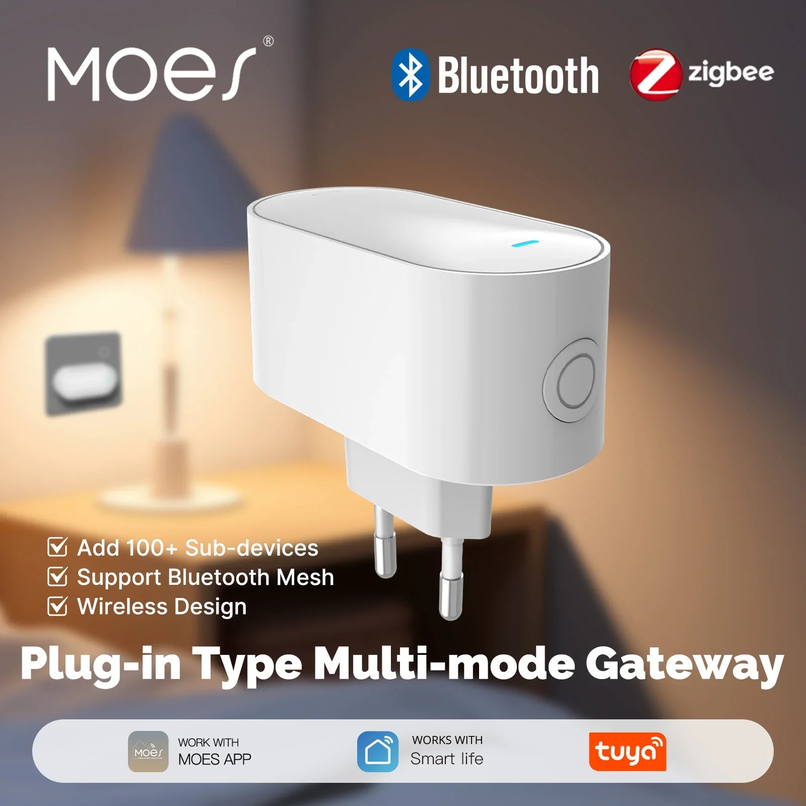 MOES Tuya ZigBee Bluetooth Smart Hub EU Multi-Mode Gateway