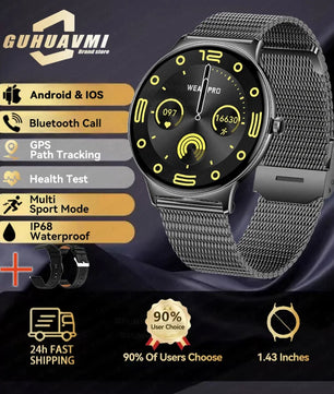 Silica Gel Full Touch Screen Android Round Shaped Digital Smartwatch