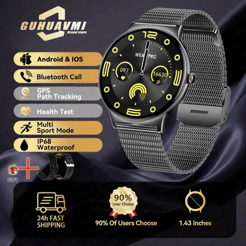Silica Gel Full Touch Screen Android Round Shaped Digital Smartwatch