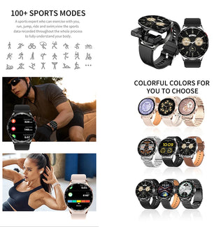 2-In-1 Bluetooth Earphones With Alloy AMOLED Display Smartwatch