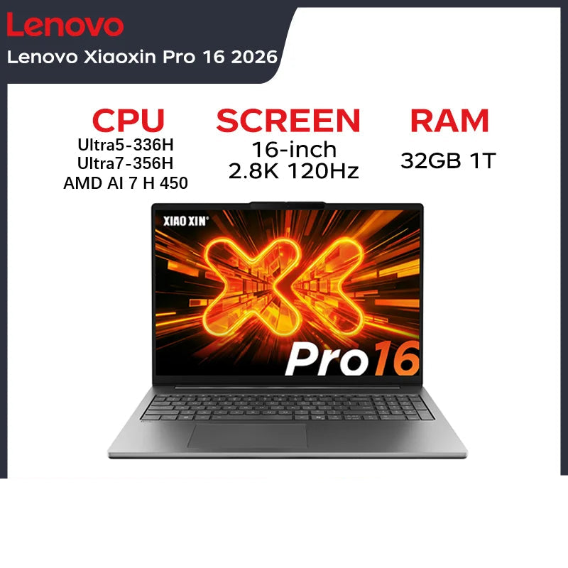 16"2.8K 120Hz Lenovo Xiaoxin Pro 16 Lightweight Laptops