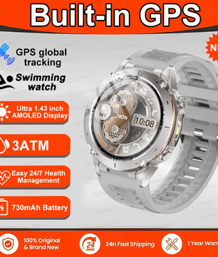 Fine Steel Waterproof Android Round Shaped Bluetooth Smartwatch