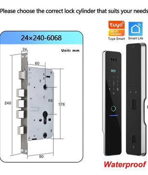 Wifi R2 IP66 Waterproof Fingerprint Electronic Lock With Camera