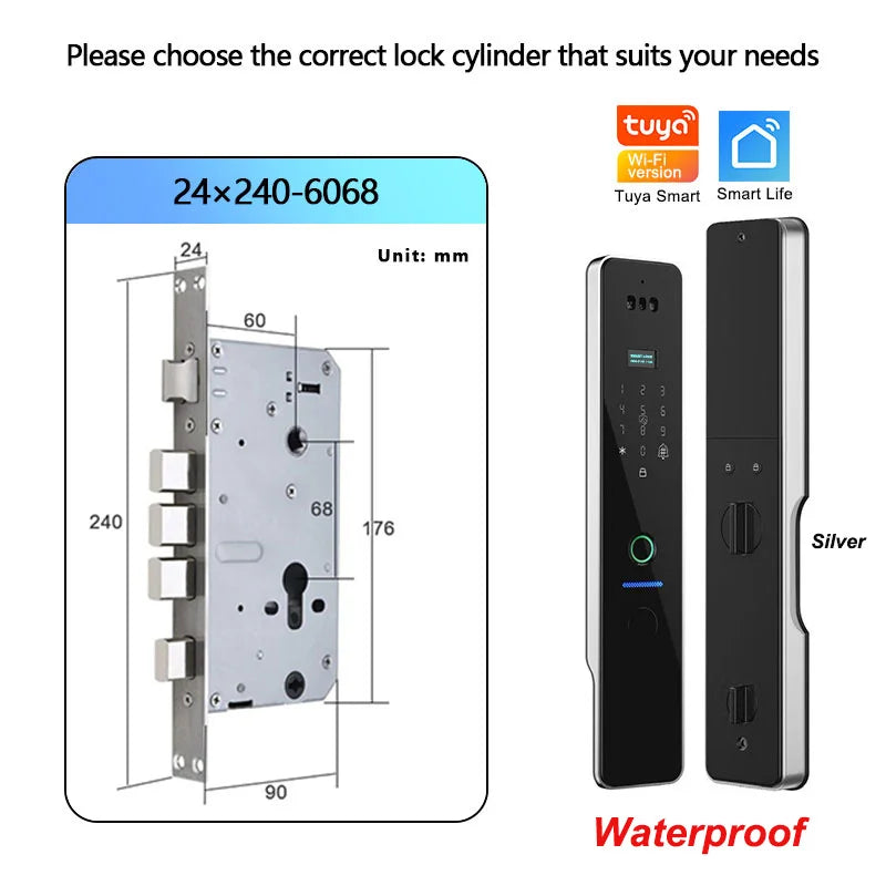 Wifi R2 IP66 Waterproof Fingerprint Electronic Lock With Camera