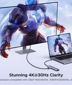 Metal USB-C HUB HDMI Compatible Card Reader for Laptop MacBook