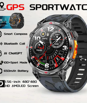 Steel Android Round Shape Waterproof On-Wrist Smartwatch