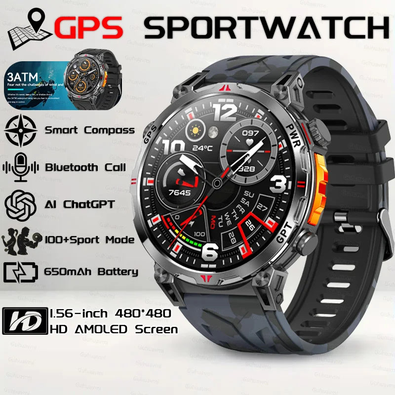 Steel Android Round Shape Waterproof On-Wrist Smartwatch