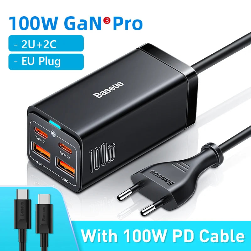 Baseus 65W 100W USB Type-C Fast Charger For iPhone and MacBook